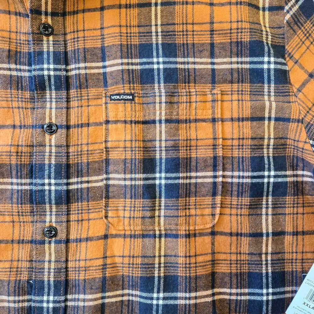 Volcom Caden Plaid Long Sleeve Flannel - New with tags ORP $65 Men's XXL - Picture 4 of 9